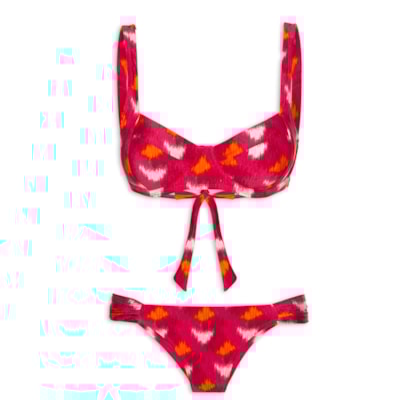 Biquíni Meia Taça Colorido - Rosa