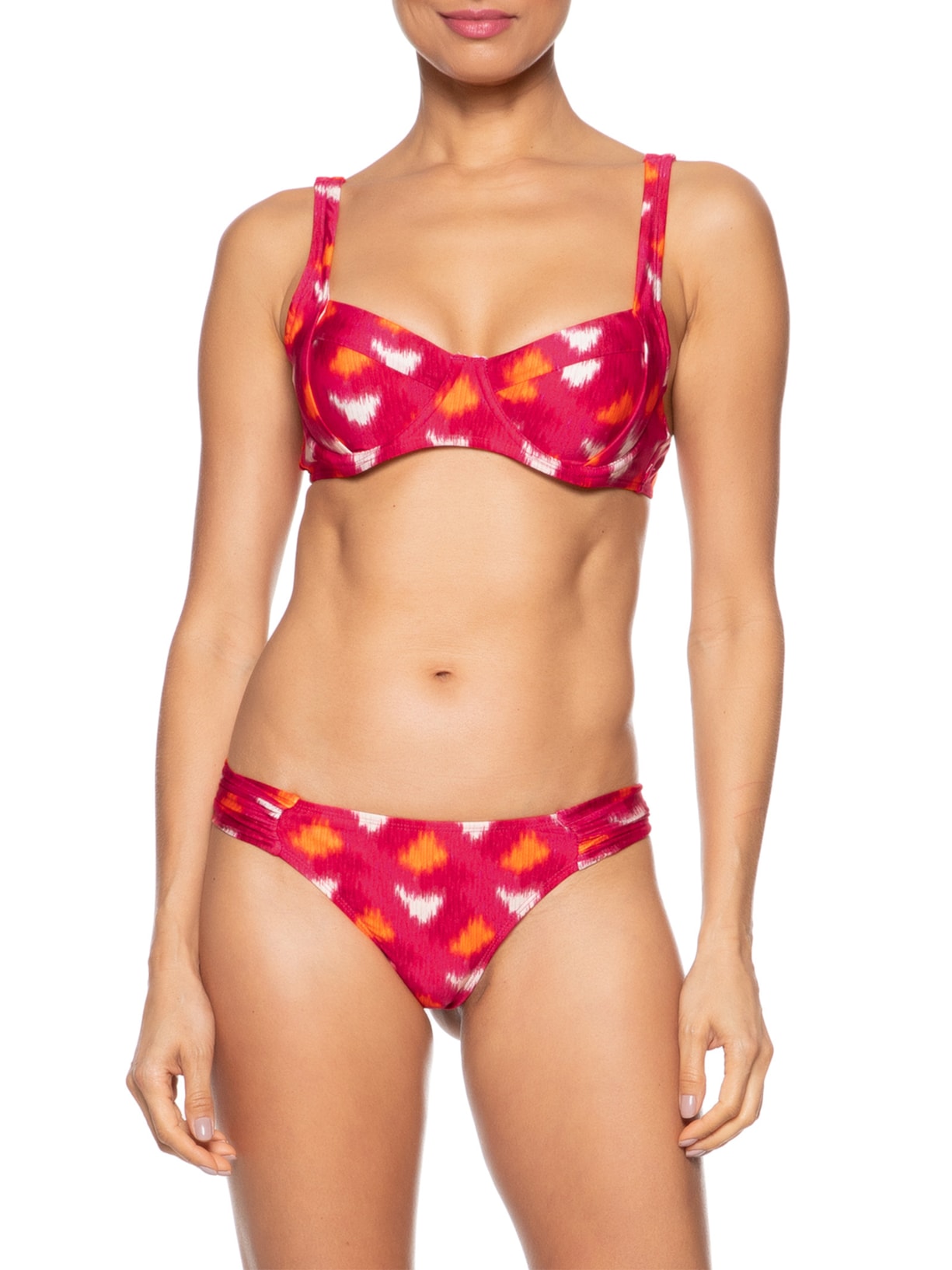 Biquíni Meia Taça Colorido Rosa Mktbeach