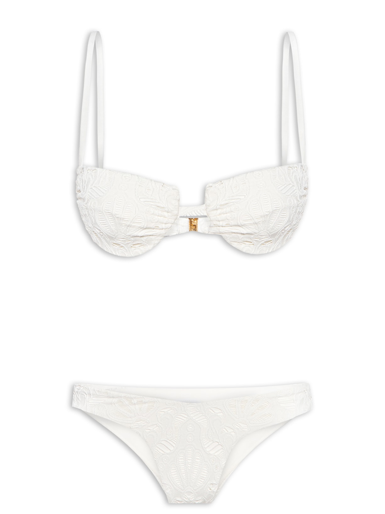 Biquíni Meia Taça Conchas - Branco