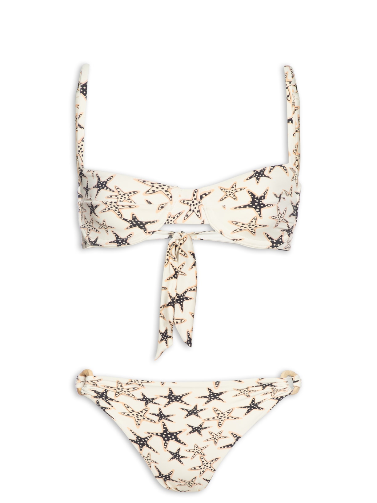 Biquíni Meia Taça Estampa Estelar - Bege