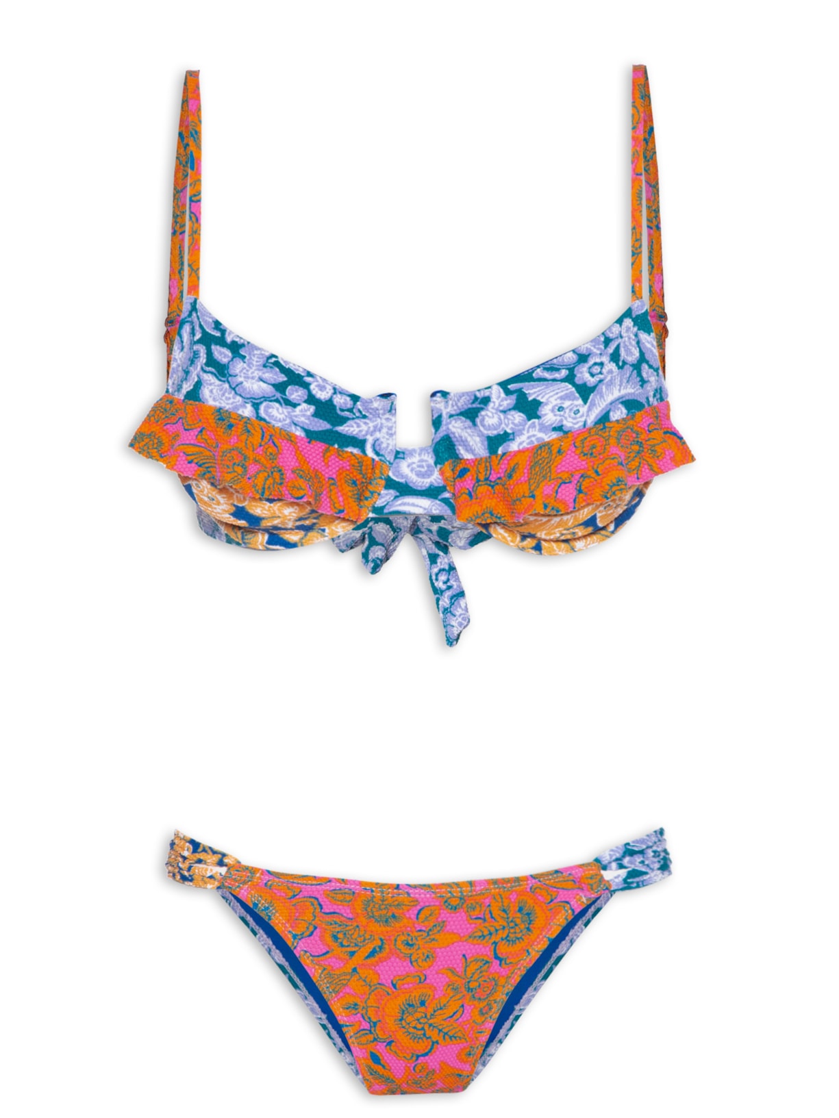 Biquíni Meia Taça Estampado - Amarelo