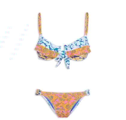 Biquini Meia Taça Estampado - Azul