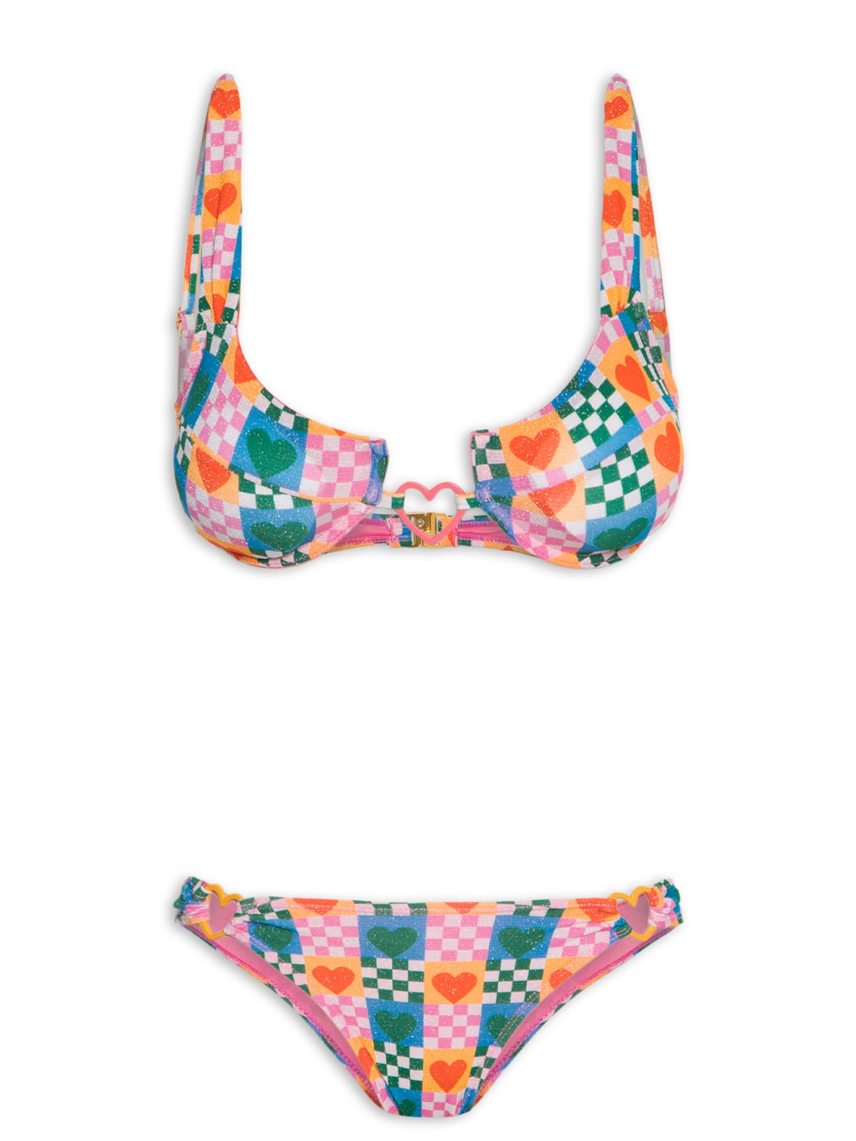 Biquíni Meia Taça Estampado - Rosa