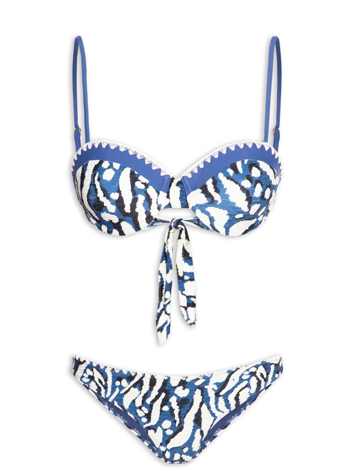 Biquíni Meia Taça Feminino Estampado Azul Mktbeach