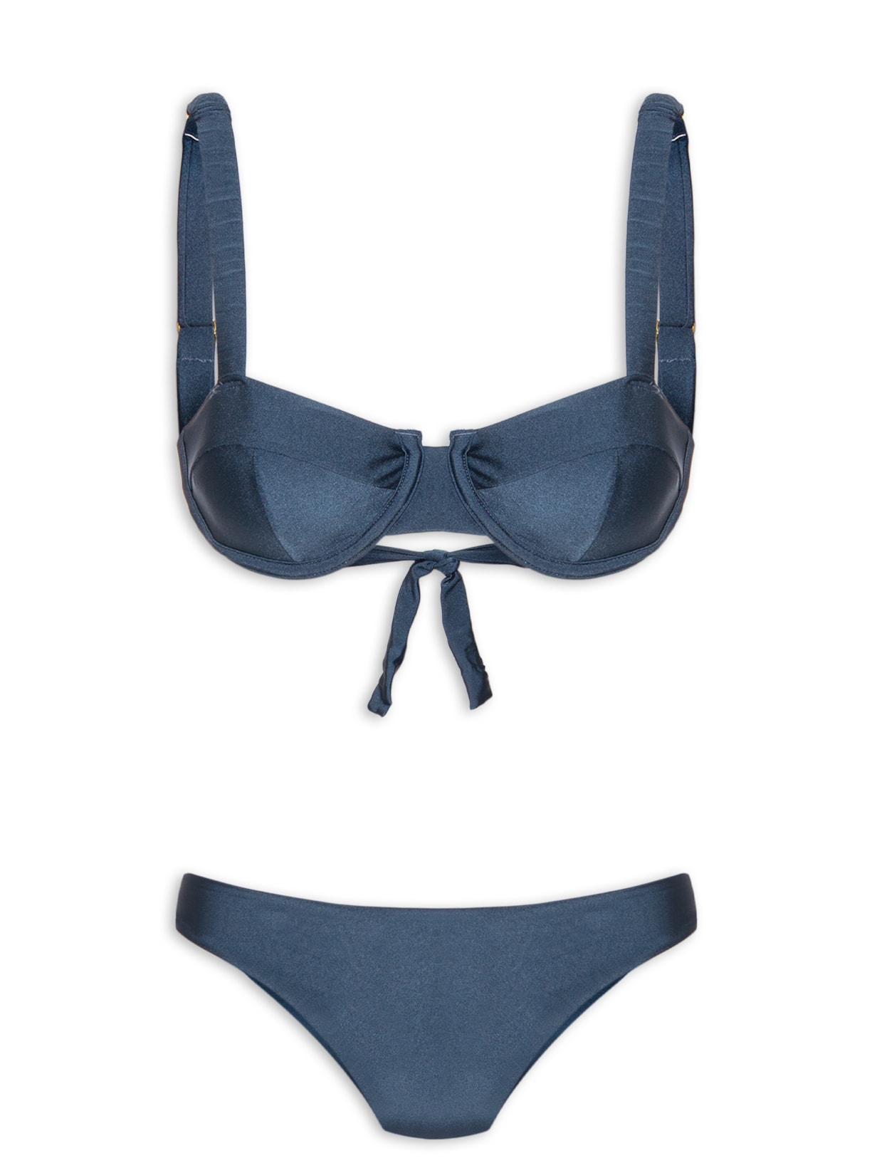 Biquíni Meia Taça Liso - Azul