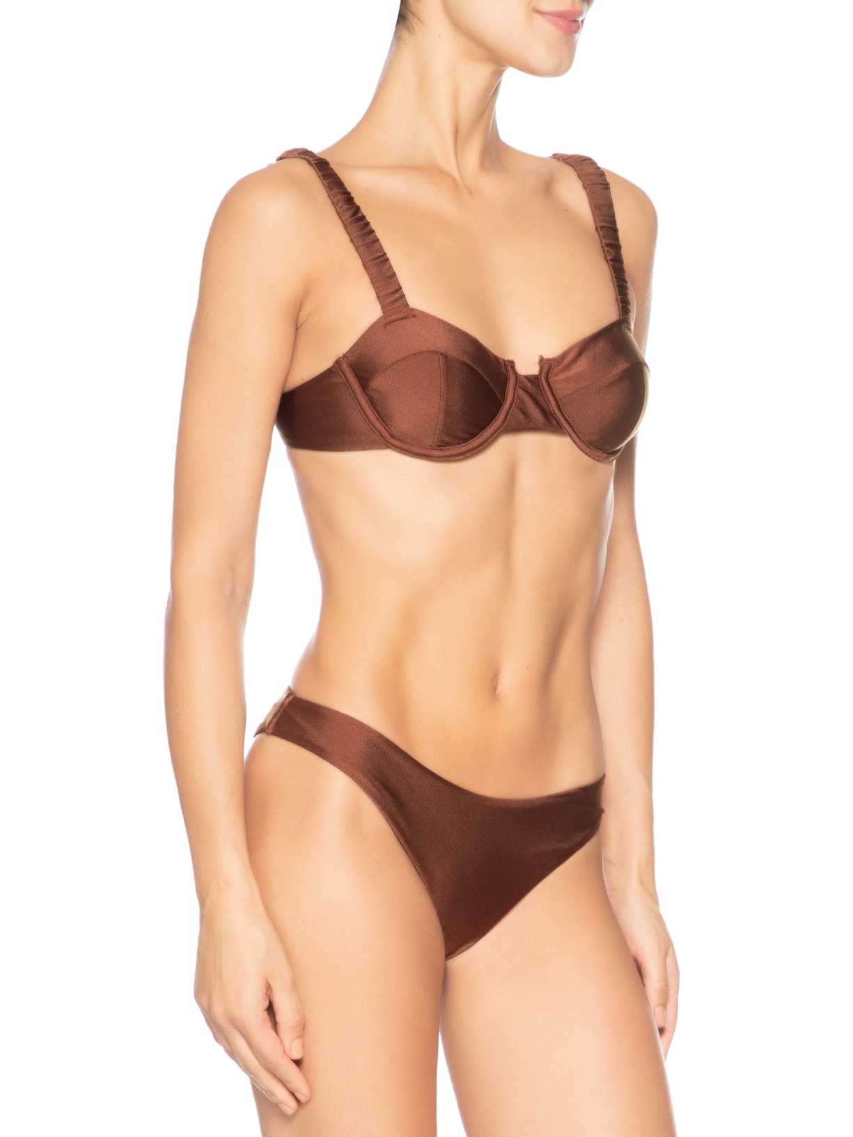 Biquíni Meia Taça Liso Marrom Mktbeach