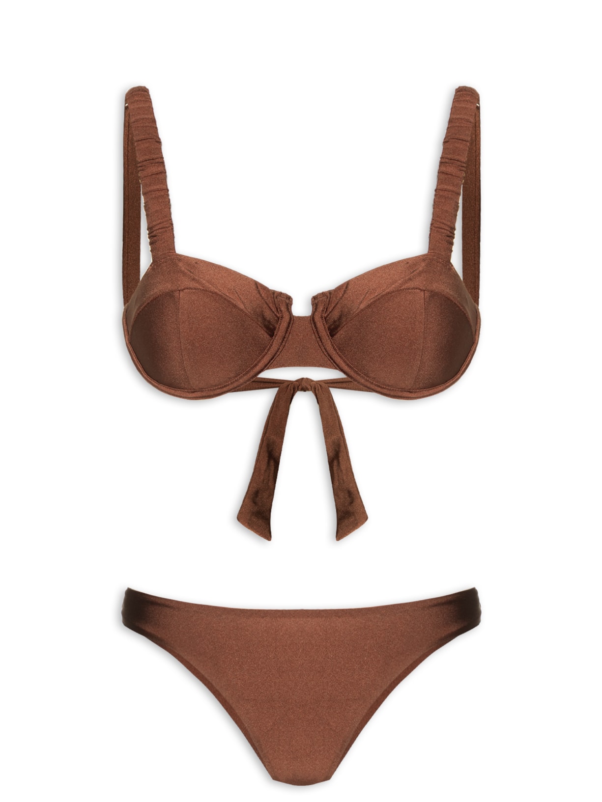 Biquíni Meia Taça Liso Marrom Mktbeach