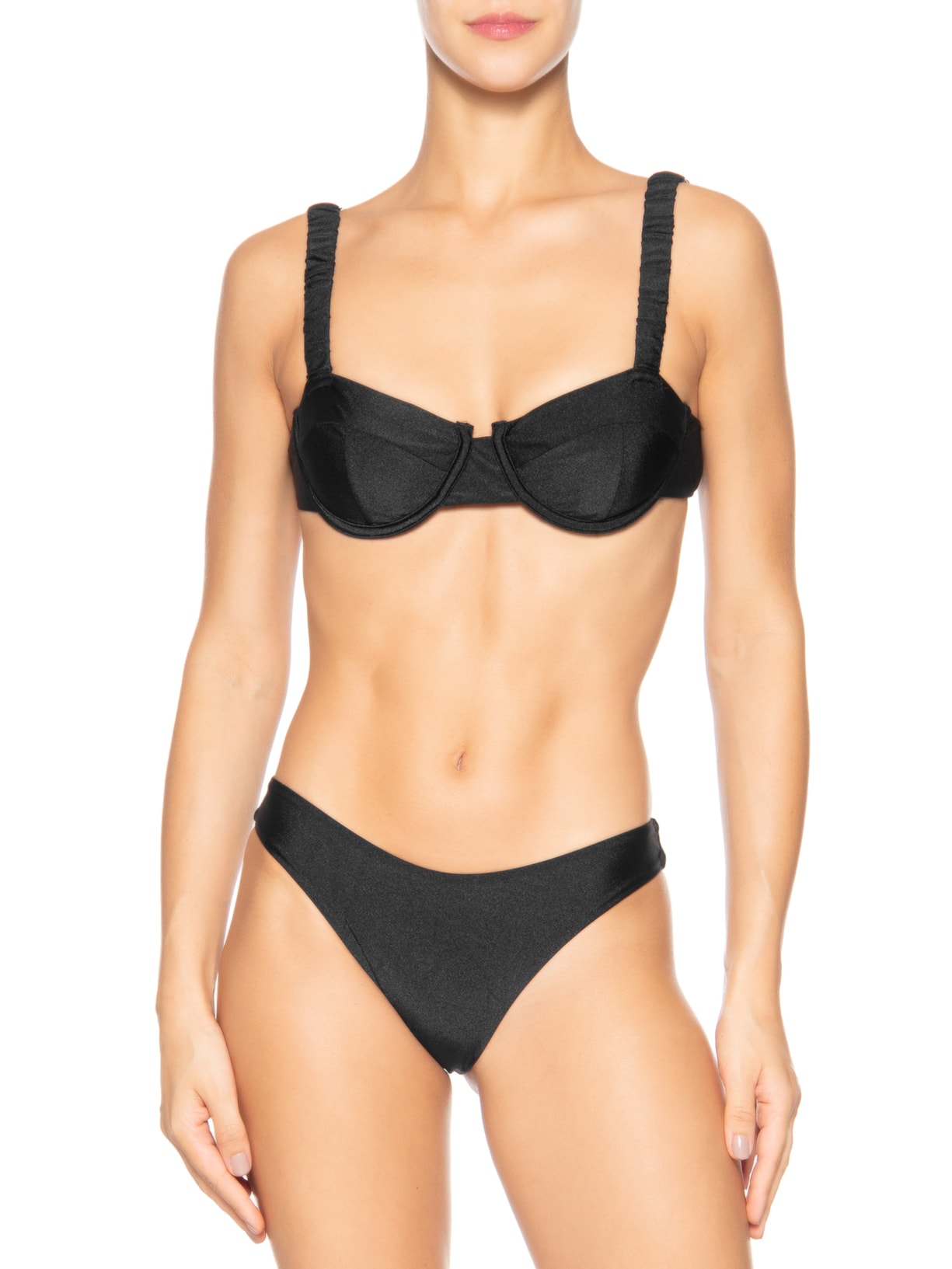 Biquíni Meia Taça Liso Preto Mktbeach