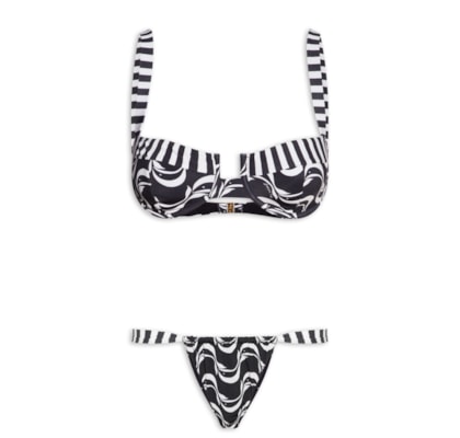 Biquíni Meia Taça Peixe Copa - Preto