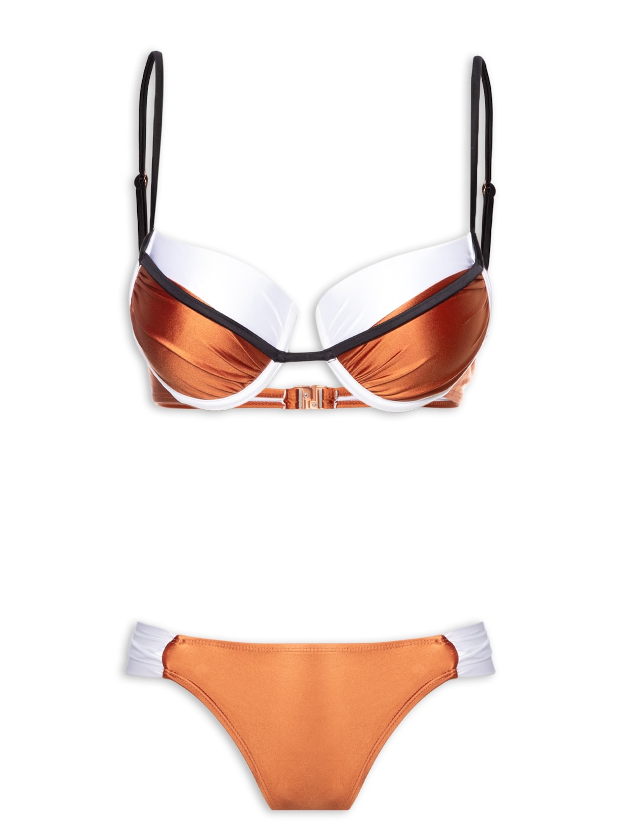 Biquíni Meia Taça Tricolor - Marrom