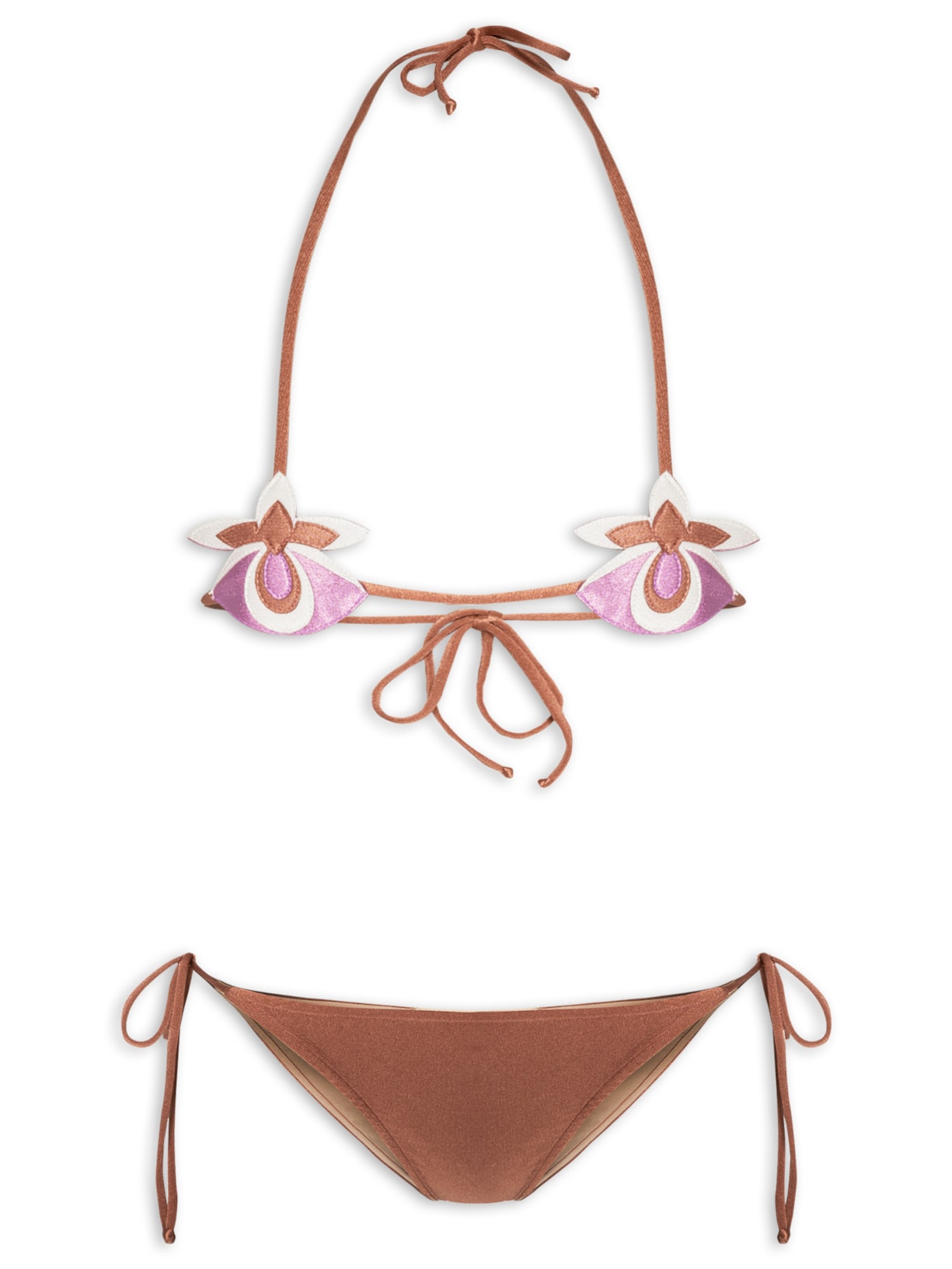 Biquíni Nipple Orquídea Marrom Adriana Degreas