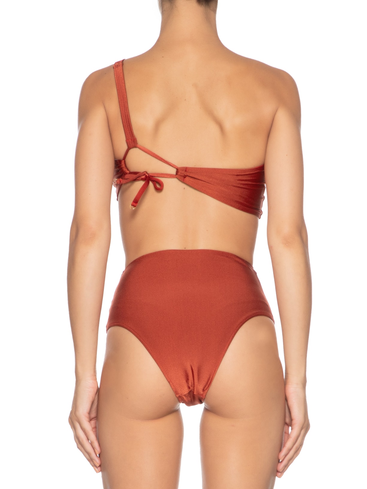 Biquíni Ombro Único Com Hot Pants Laranja '2Essential