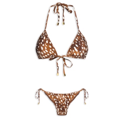 Biquíni Ripple Estampado - Marrom