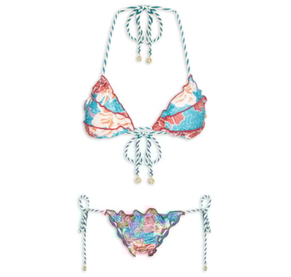 Biquíni Ripple Floral - Azul