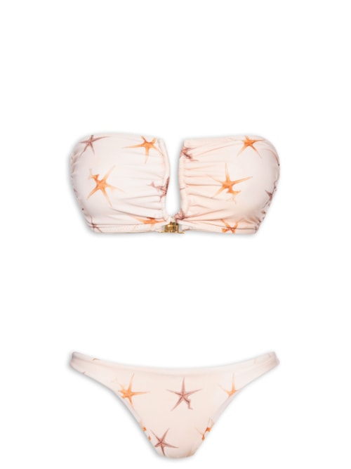 Biquini Starfish Metal Ouro - Rosa