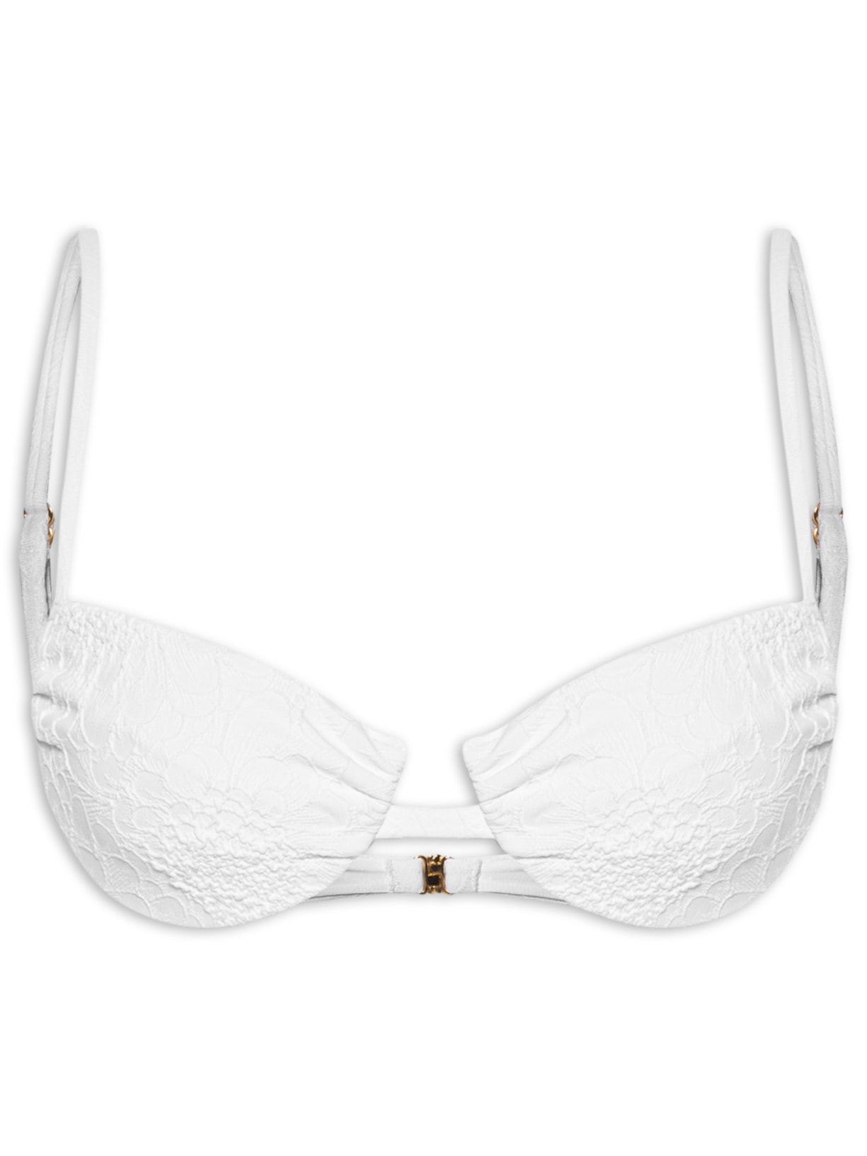 Biquíni Textura Flor Branco Farm Praia