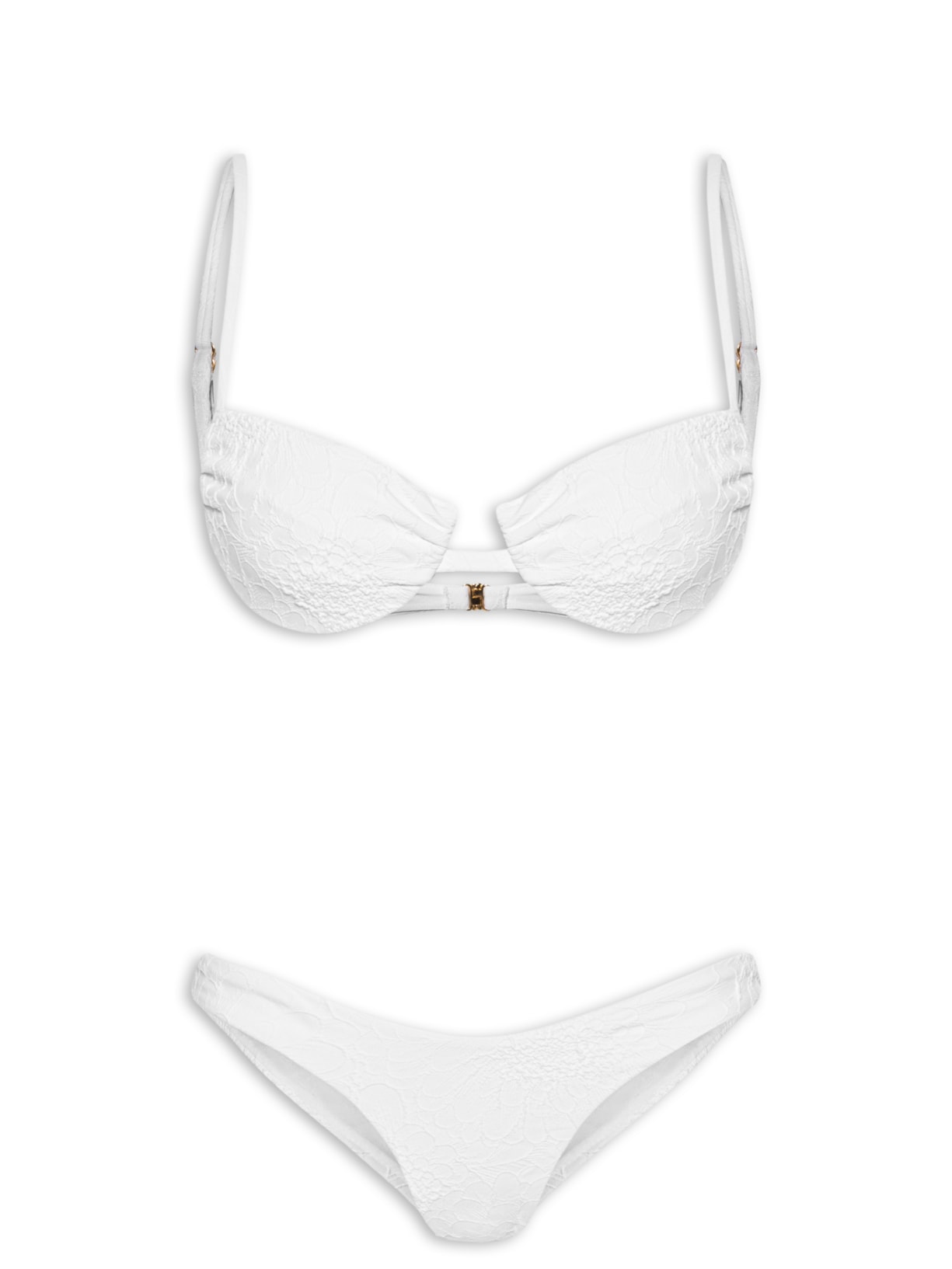 Biquíni Textura Flor - Branco