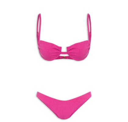 Biquíni Textura Flor - Rosa