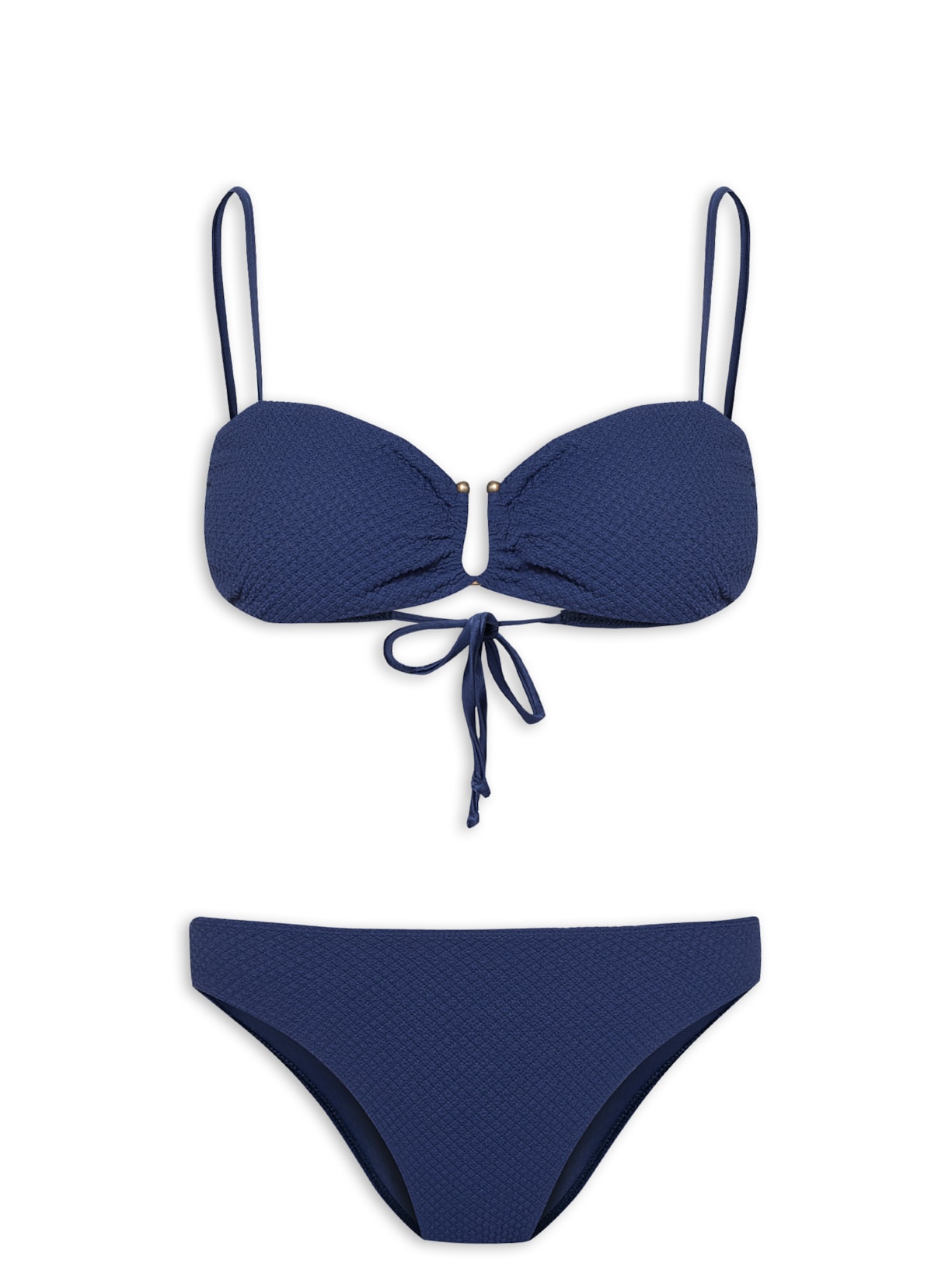 Biquíni Tomara Que Caia tanga Hot Pant Liso - Azul