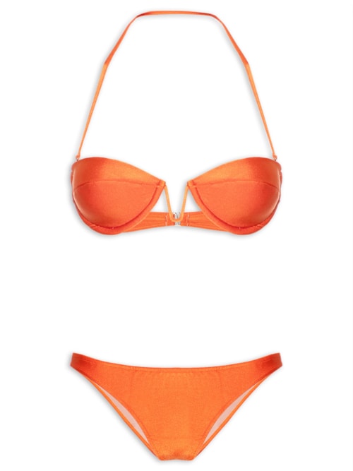 Biquíni Tomara Que Caia Top Estruturado - Laranja