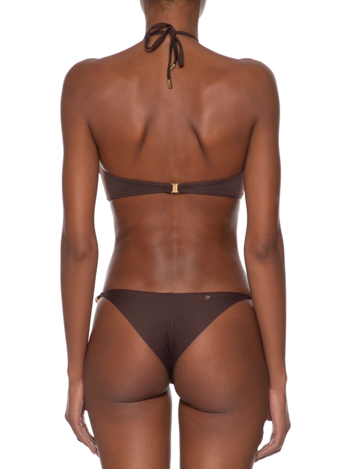 Biquini Top Bandeau Alça Com Pedras Marrom Animale Resort