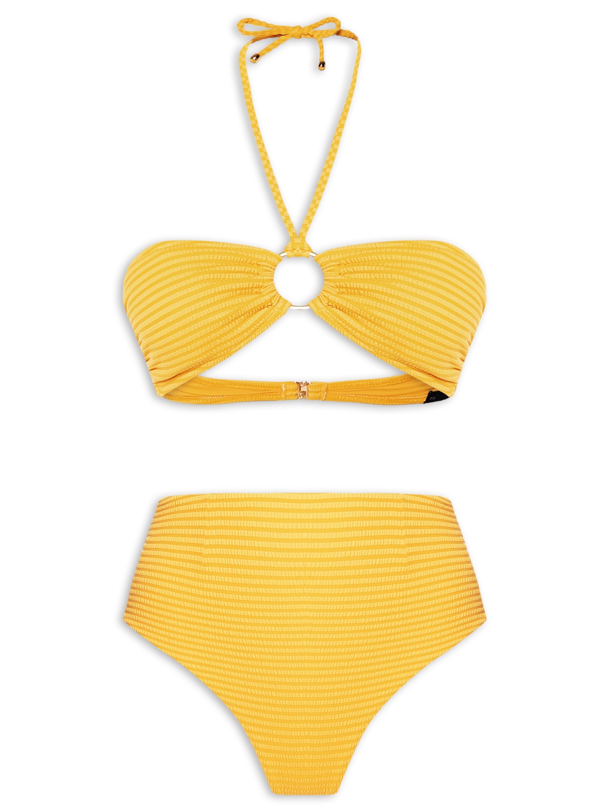 Biquíni Top Bandeau E Calcinha Hotpants - Amarelo
