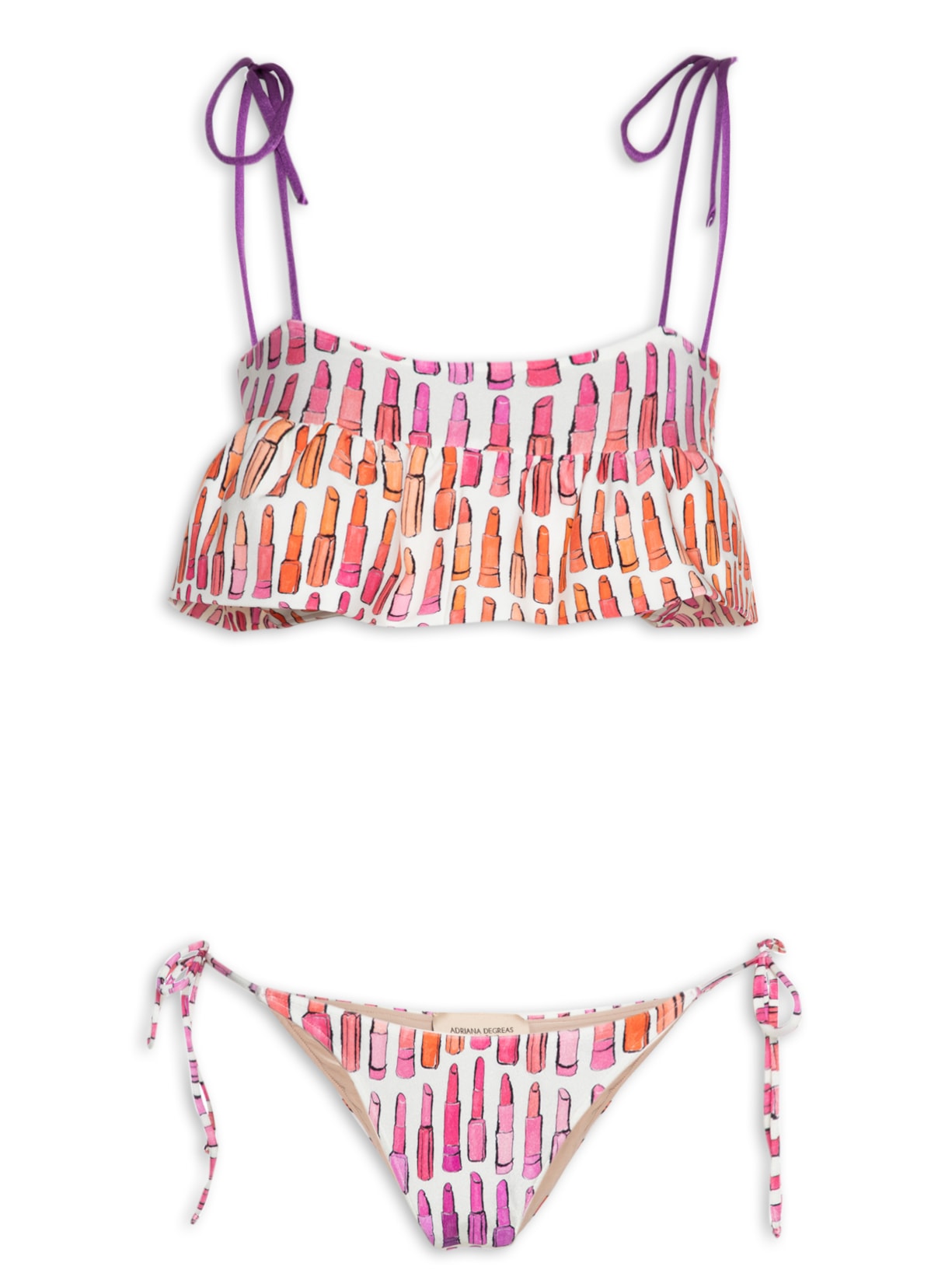 Biquíni Top Detalhe Franzido Lipstick - Roxo