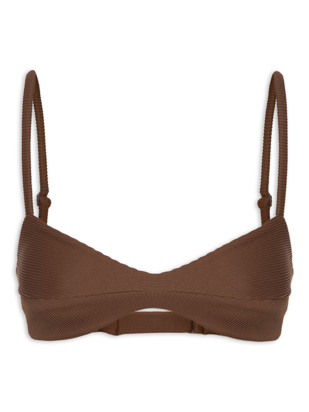 Biquíni Top Monica Regulável Nervura - Marrom