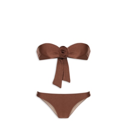Biquíni Tqc Flower Lisos - Marrom