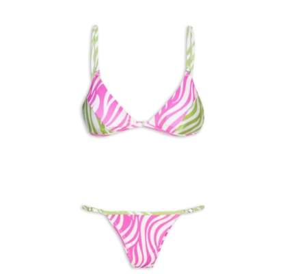 Biquini Triângulo Bicolor - Rosa