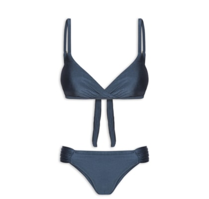 Biquíni Triângulo Com Transpasse - Azul