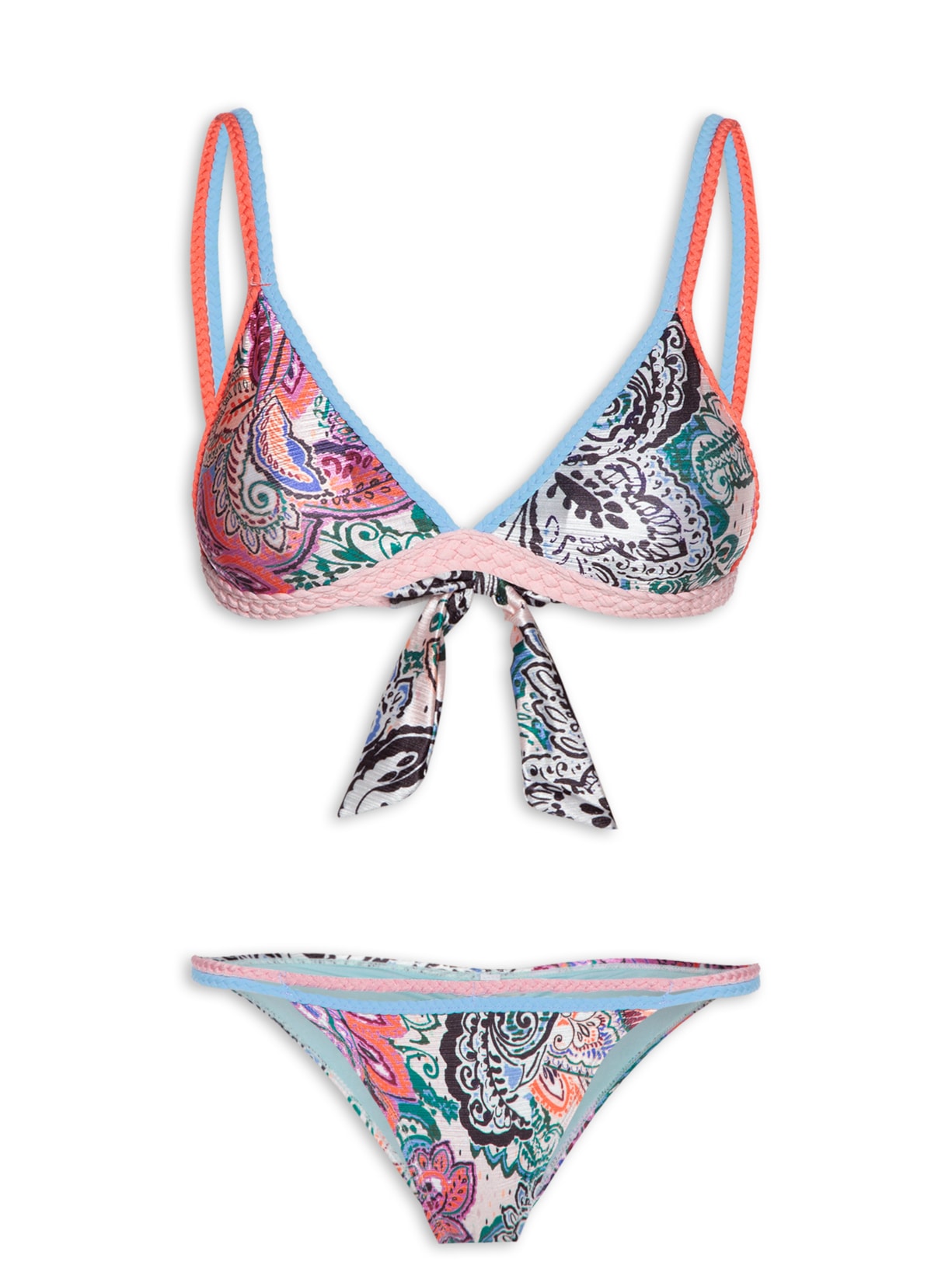 Biquíni Triângulo Estampado - Azul