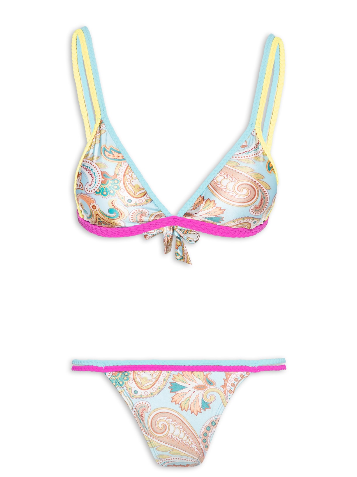 Biquíni Triangulo Estampado - Azul