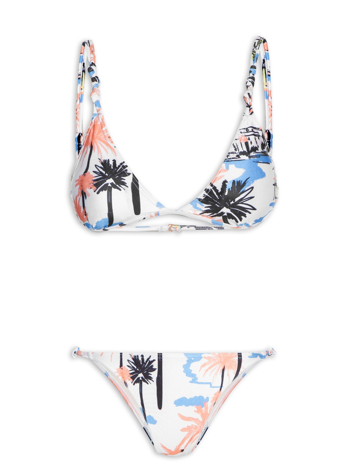 Biquíni Triângulo Estampado - Branco