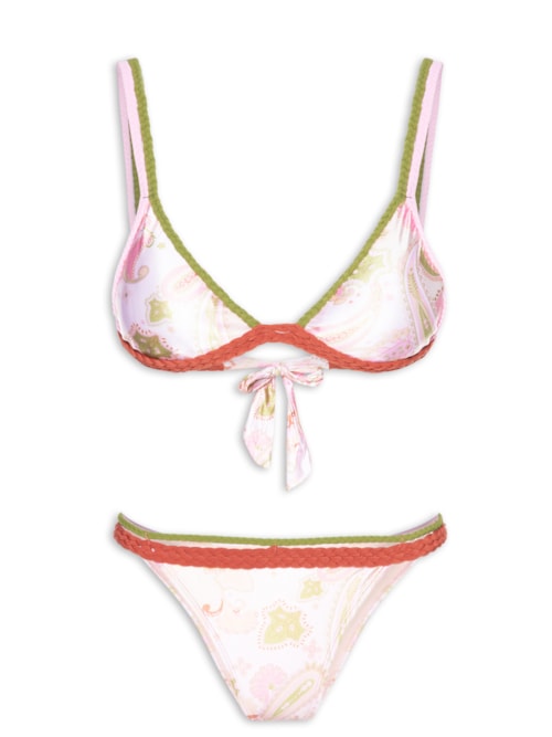 Biquíni Triângulo Estampado - Rosa