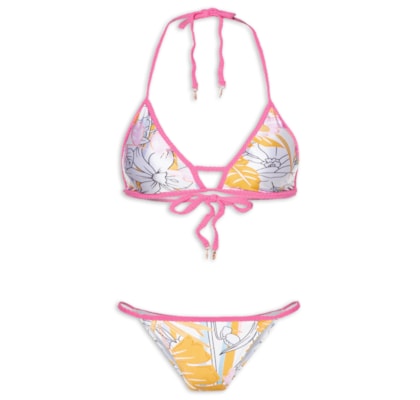 Biquíni Triângulo Estampado - Rosa