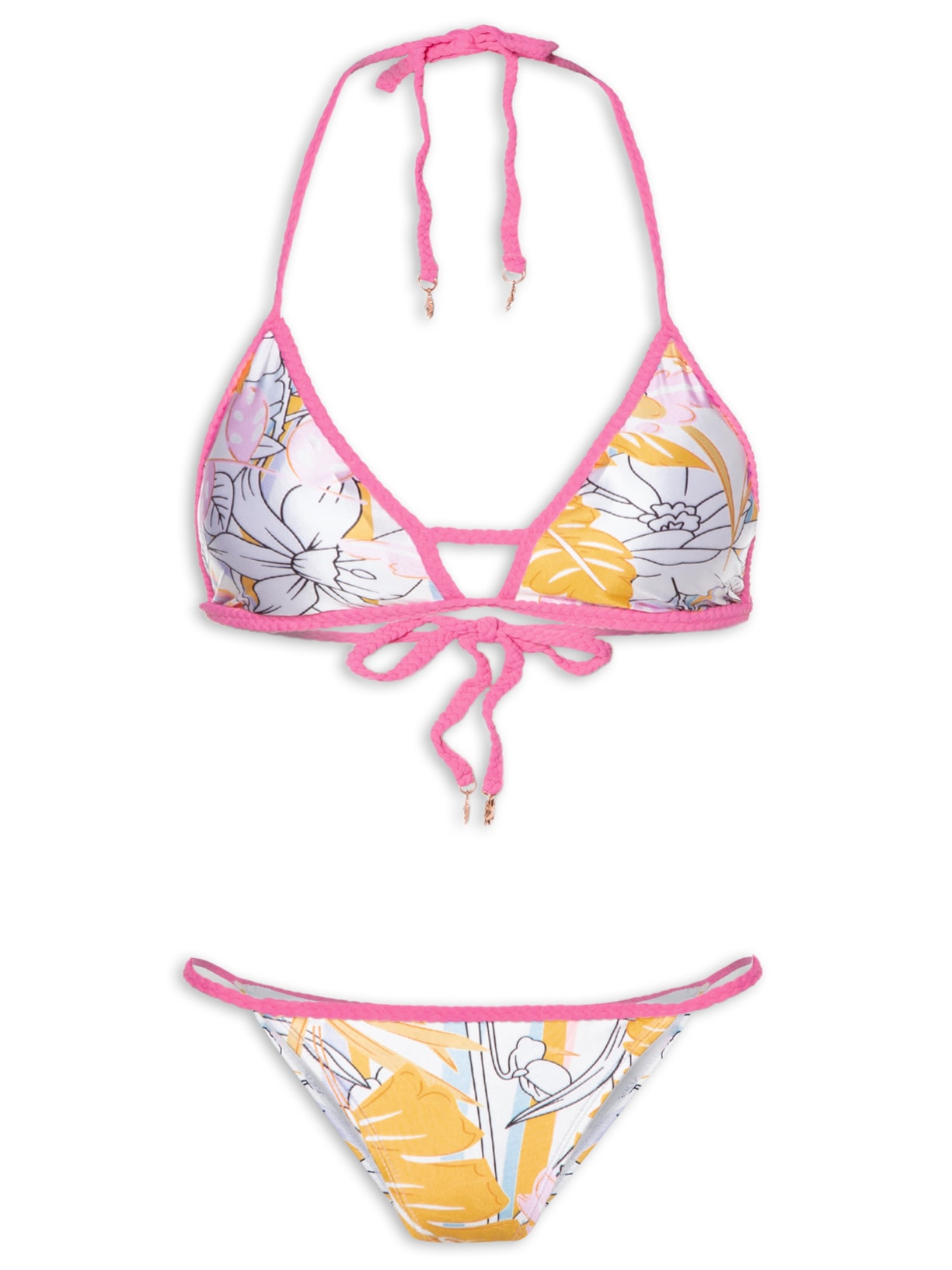 Biquíni Triângulo Estampado - Rosa