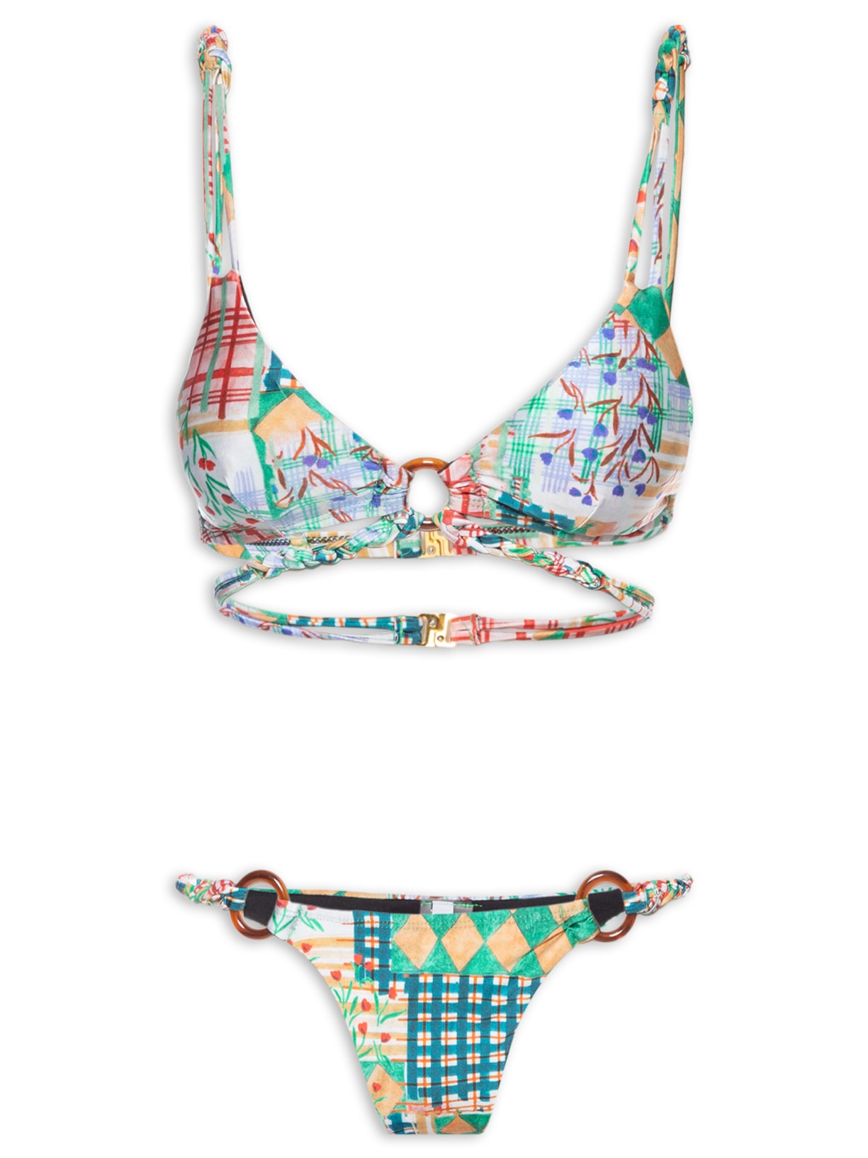 Biquíni Triângulo Estampado Verde Mktbeach