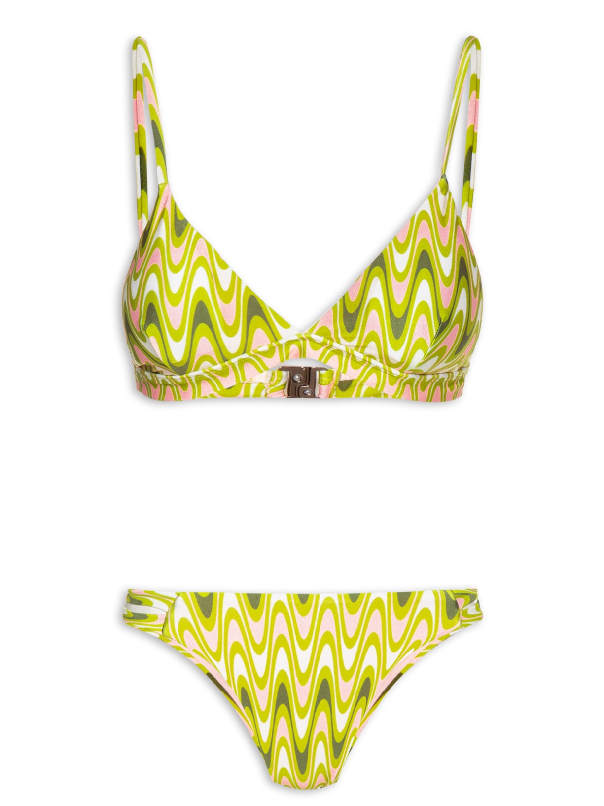 Biquini Triangulo Estampado - Verde