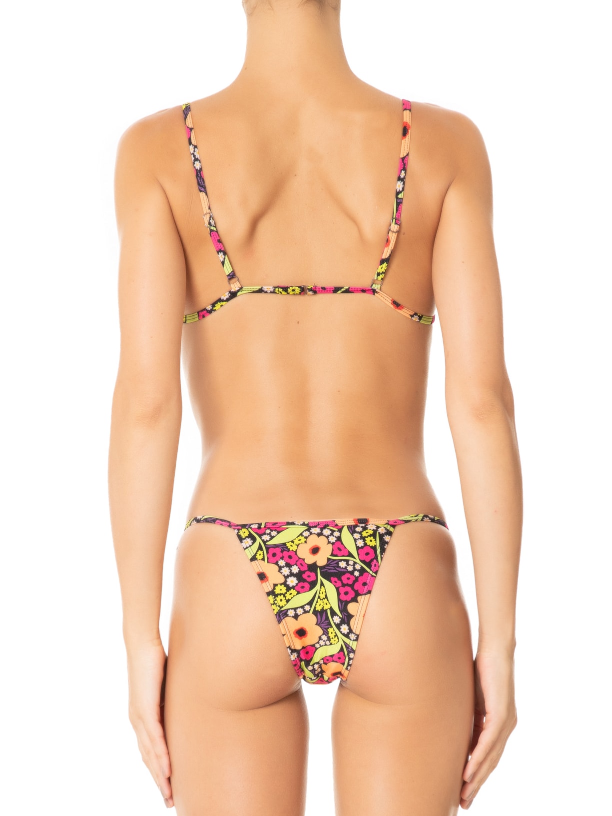 Biquini Triangulo Floral Preto Mktbeach