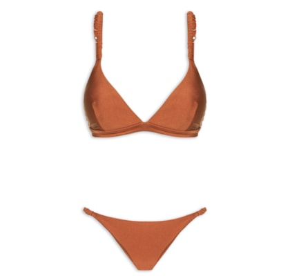 Biquíni Triângulo Liso - Marrom