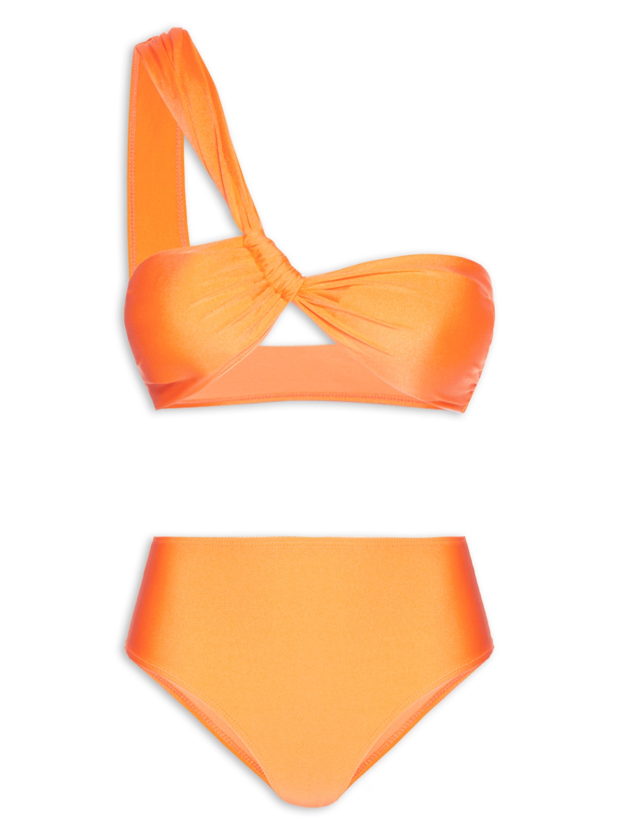 Biquini Um Ombro Só Com HotPant - Laranja