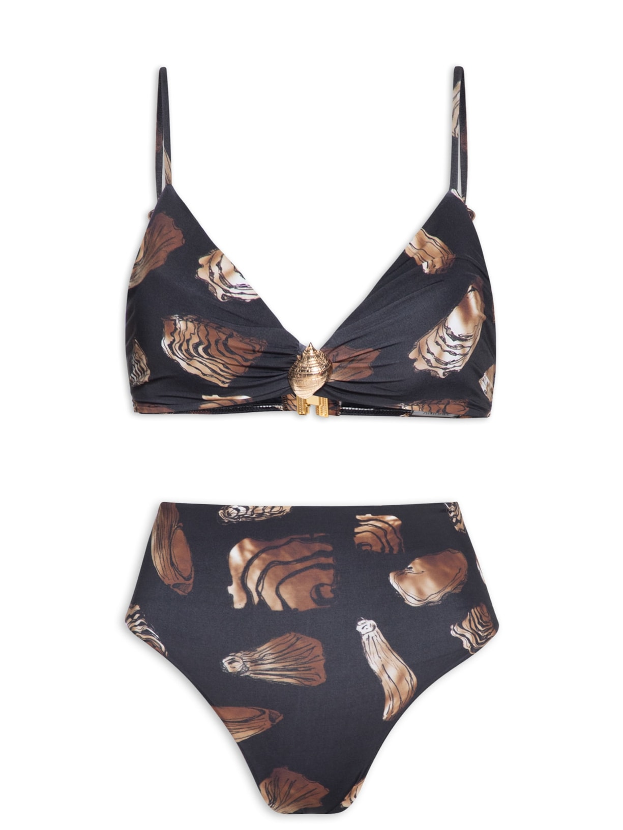 Biquíni Zig Ostra Metal - Preto