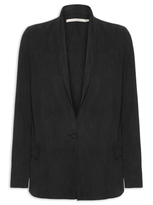 Blazer Alfaiataria Feminino com Bolsos - Preto