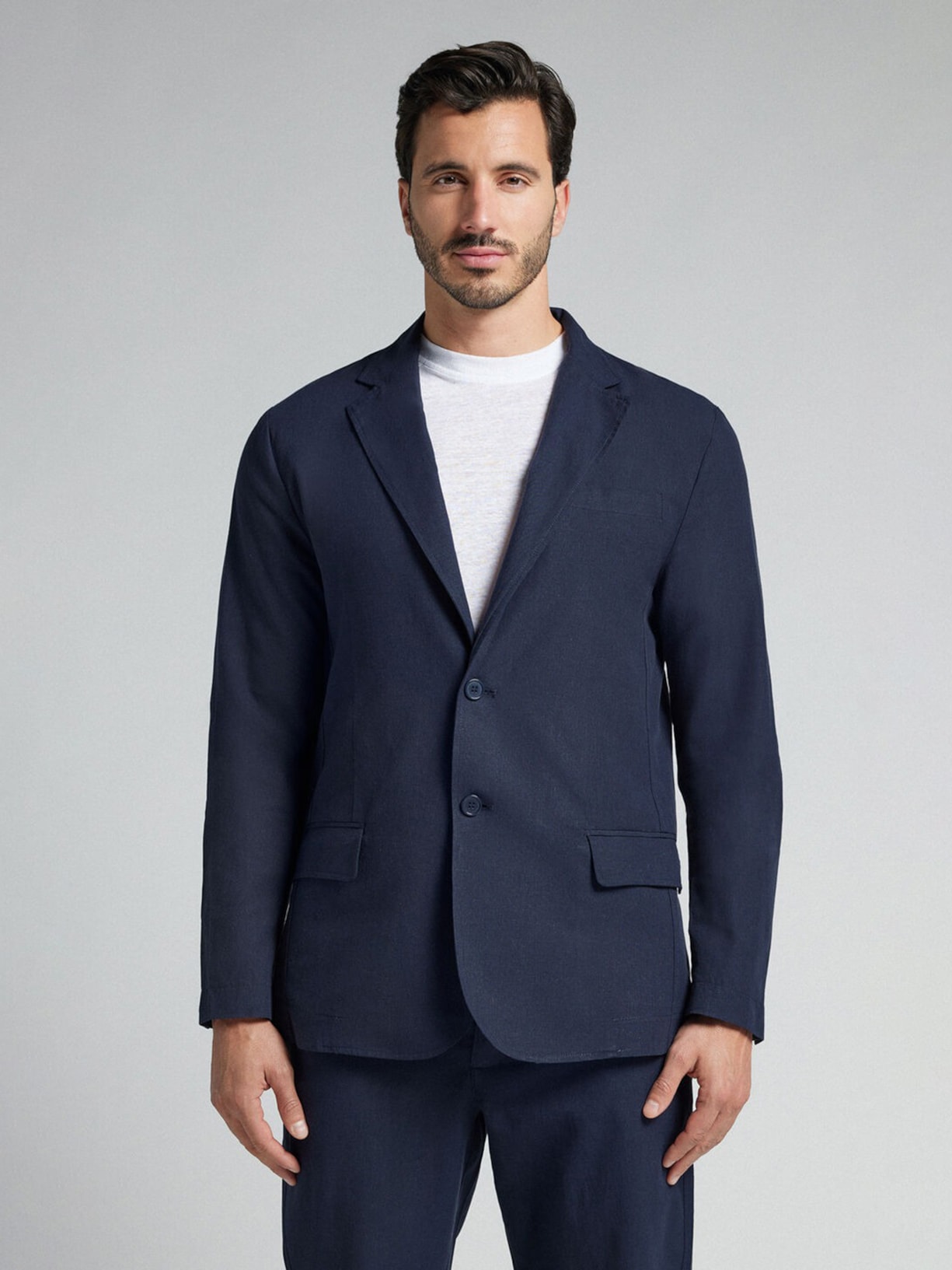 Blazer Em Linho e Algodão Azul Intimissimi