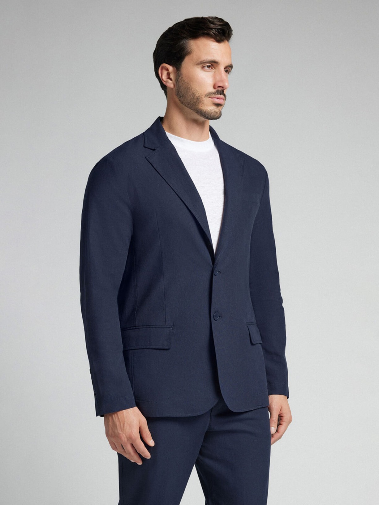 Blazer Em Linho e Algodão Azul Intimissimi