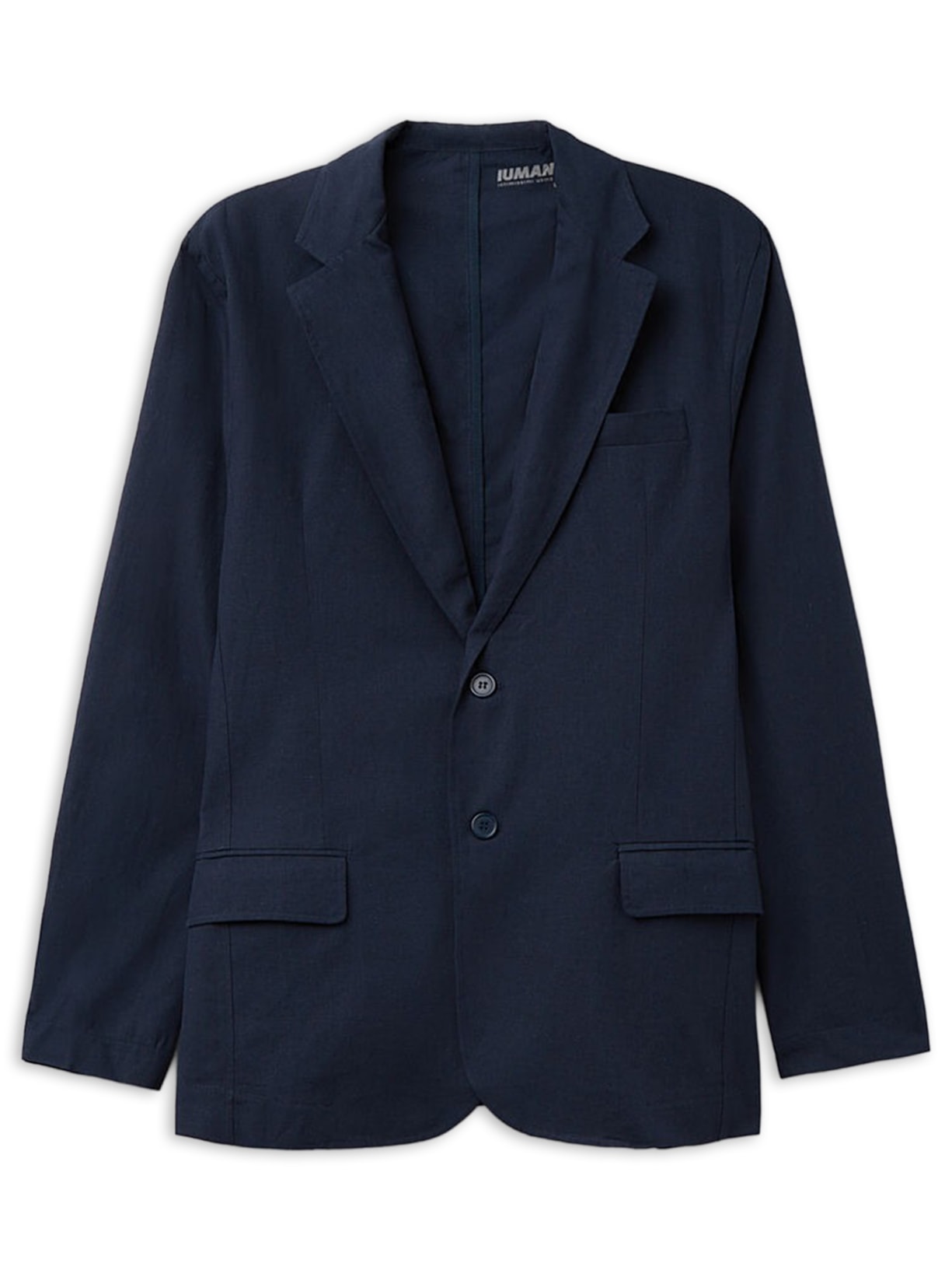 Blazer Em Linho e Algodão - Azul