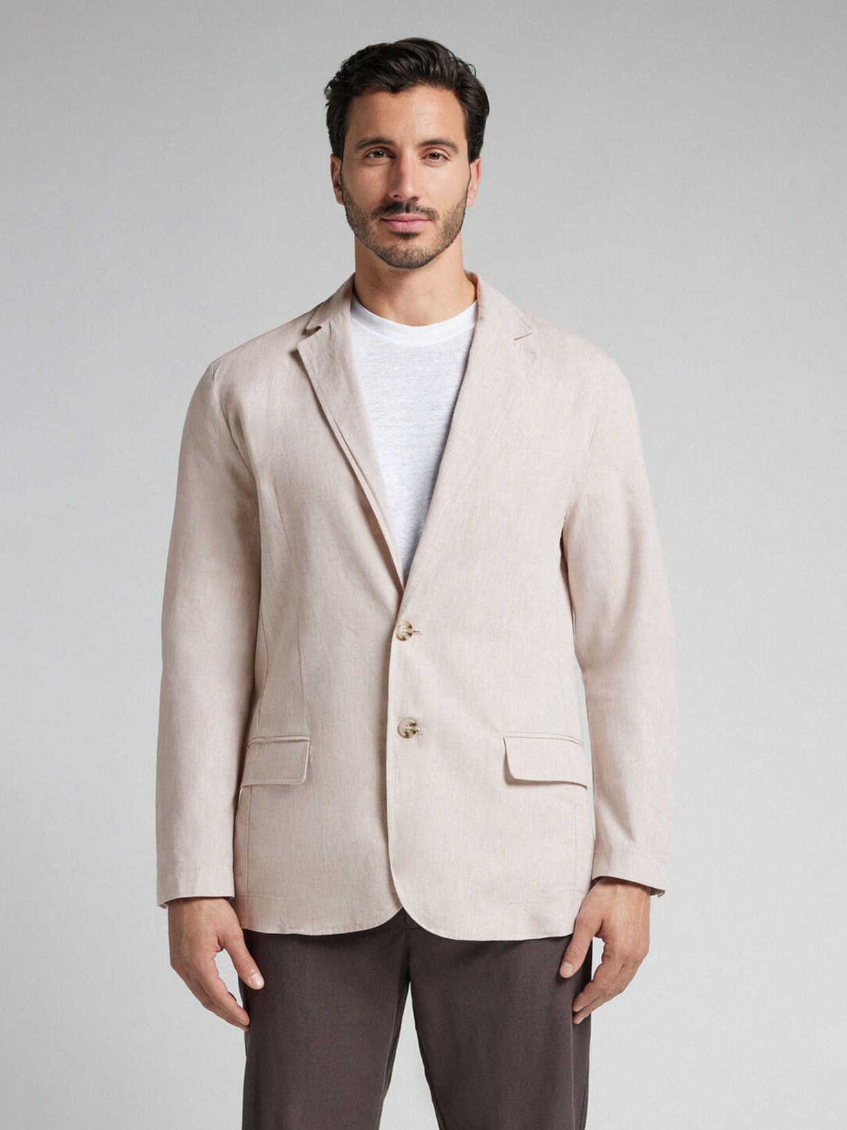 Blazer Em Linho e Algodão Bege Intimissimi