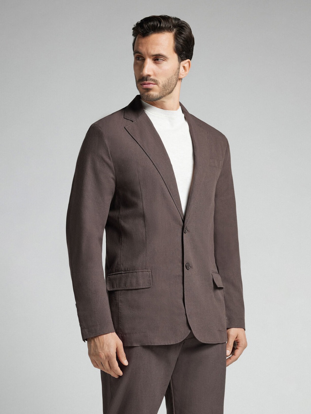 Blazer Em Linho e Algodão Marrom Intimissimi