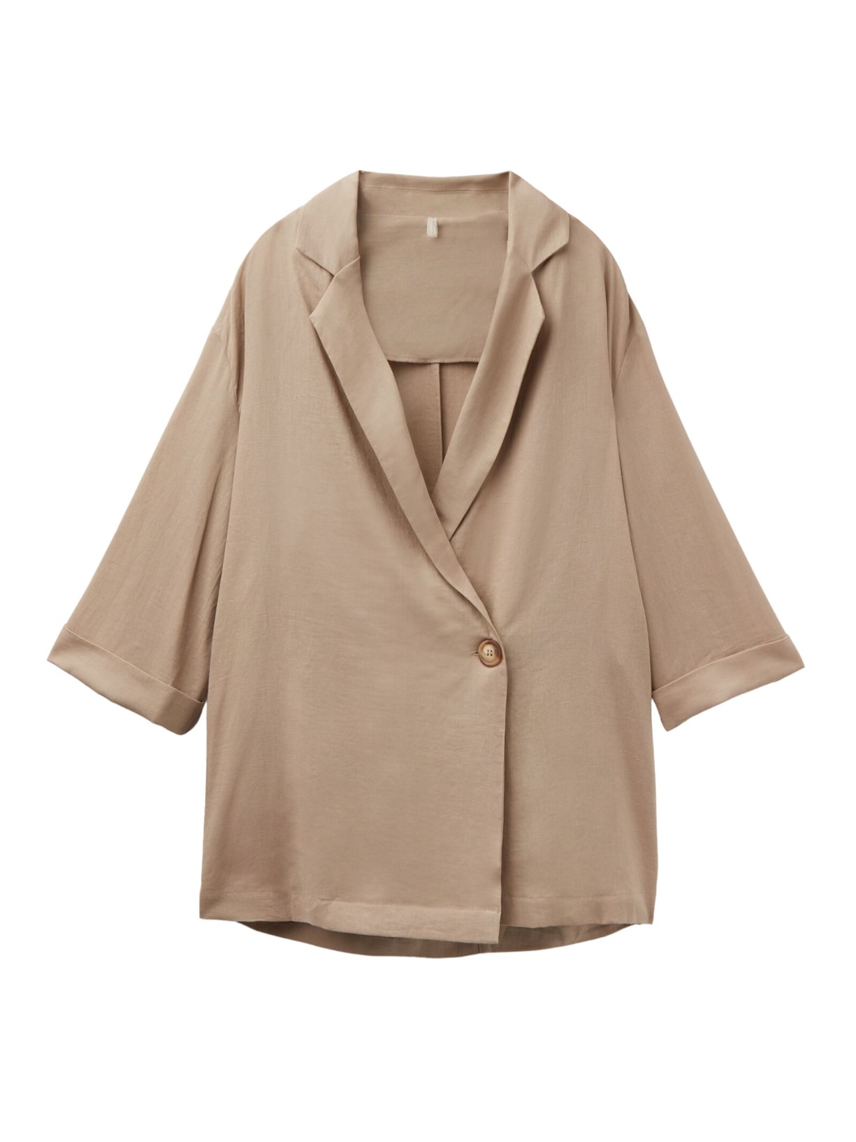 Blazer Em Linho e Viscose Bege Calzedonia